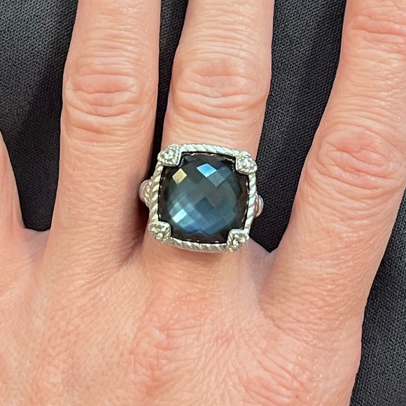 Judith Ripka Blue Quartz Doublet Ring; size 6.5 - Picture 1 of 7